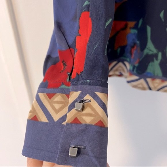 TRACY REESE Silk Floral Long Sleeve Blouse - Picture 3 of 8